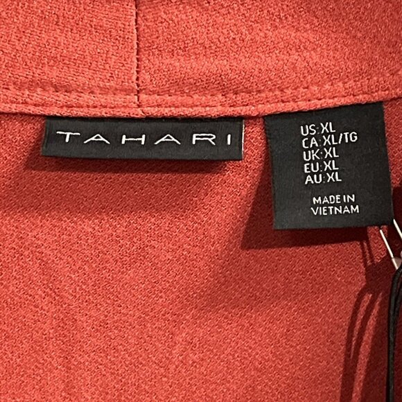 Elie Tahari Top Womens XL Burnt Orange Faux Wrap Jersey Knit Pullover Blouse - Picture 4 of 7